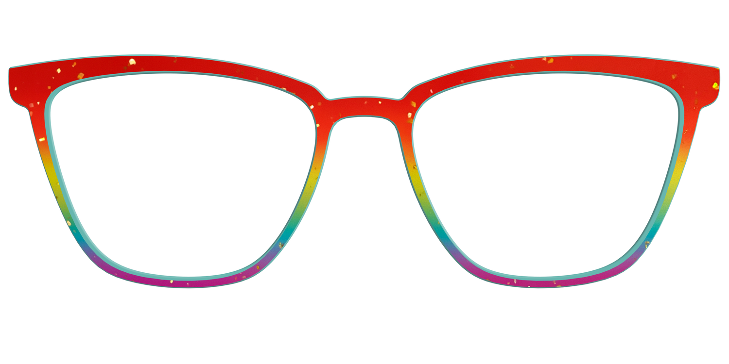 The Spectrum Gradient with Gold Flakes - Front Top Image - Pair Eyewear