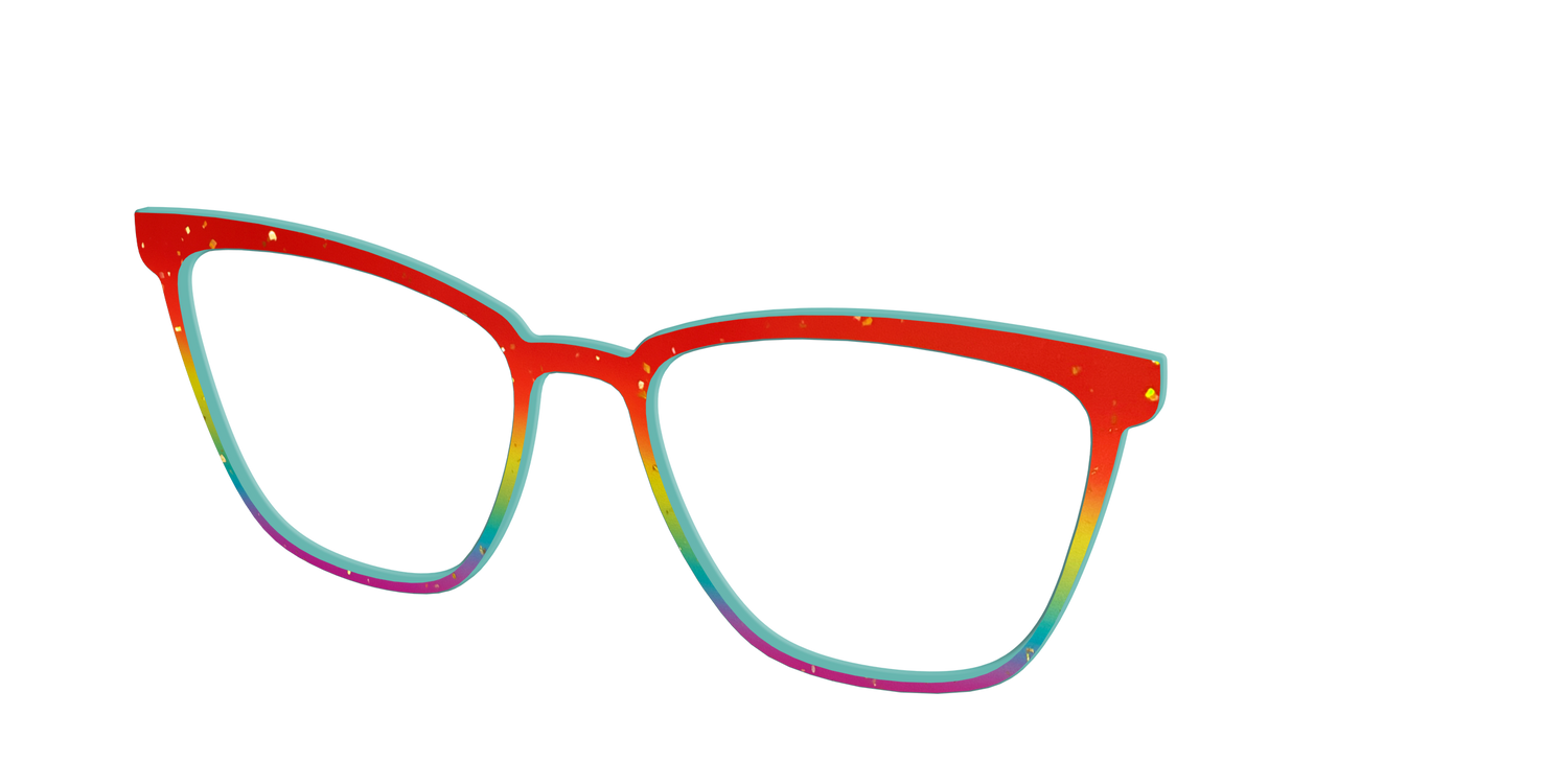 The Spectrum Gradient with Gold Flakes - Angle Top Image - Pair Eyewear