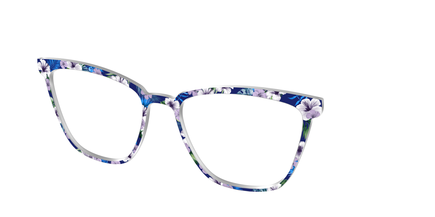 The Tropical Blue Blossoms - Angle Top Image - Pair Eyewear