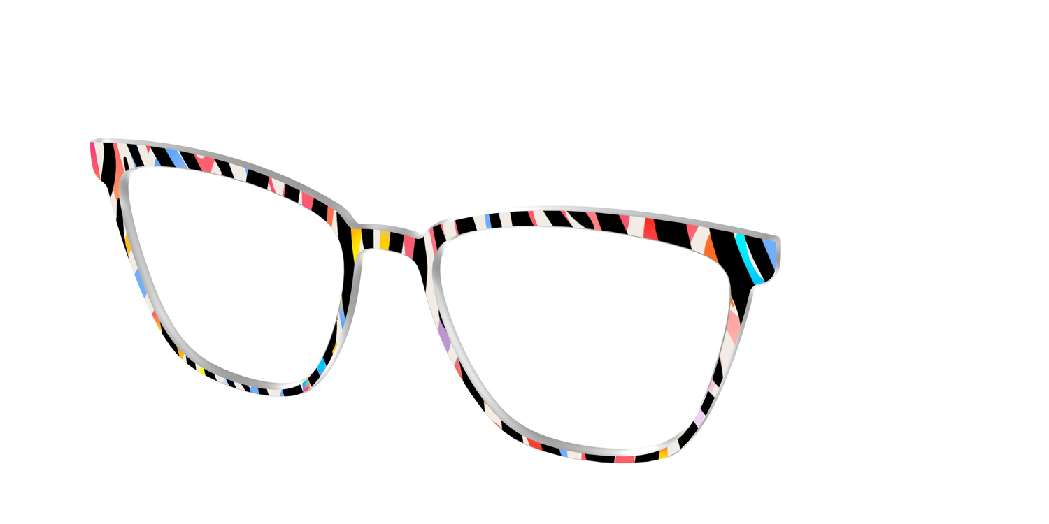 The Vivid Zebra Stripes - Angle Top Image - Pair Eyewear