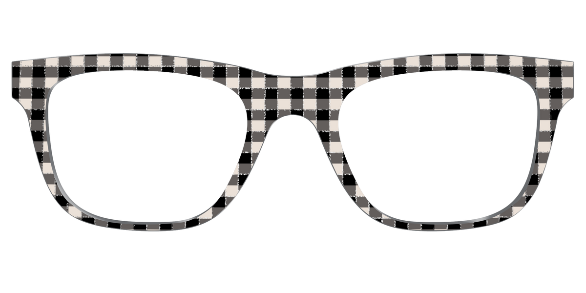 The Black Buffalo Check with Glitter - Front Top Image - Pair Eyewear