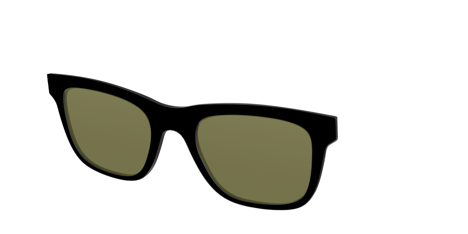 The Black with Green Racquet Sport Lens - Angle Top Image - Pair Eyewear