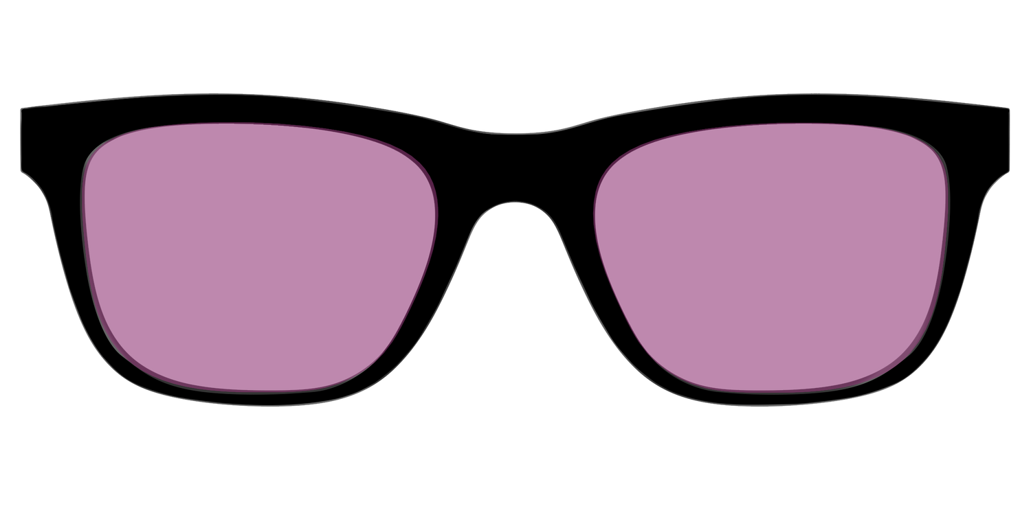 The Black with Pink Racquet Sport Lens - Front Top Image - Pair Eyewear