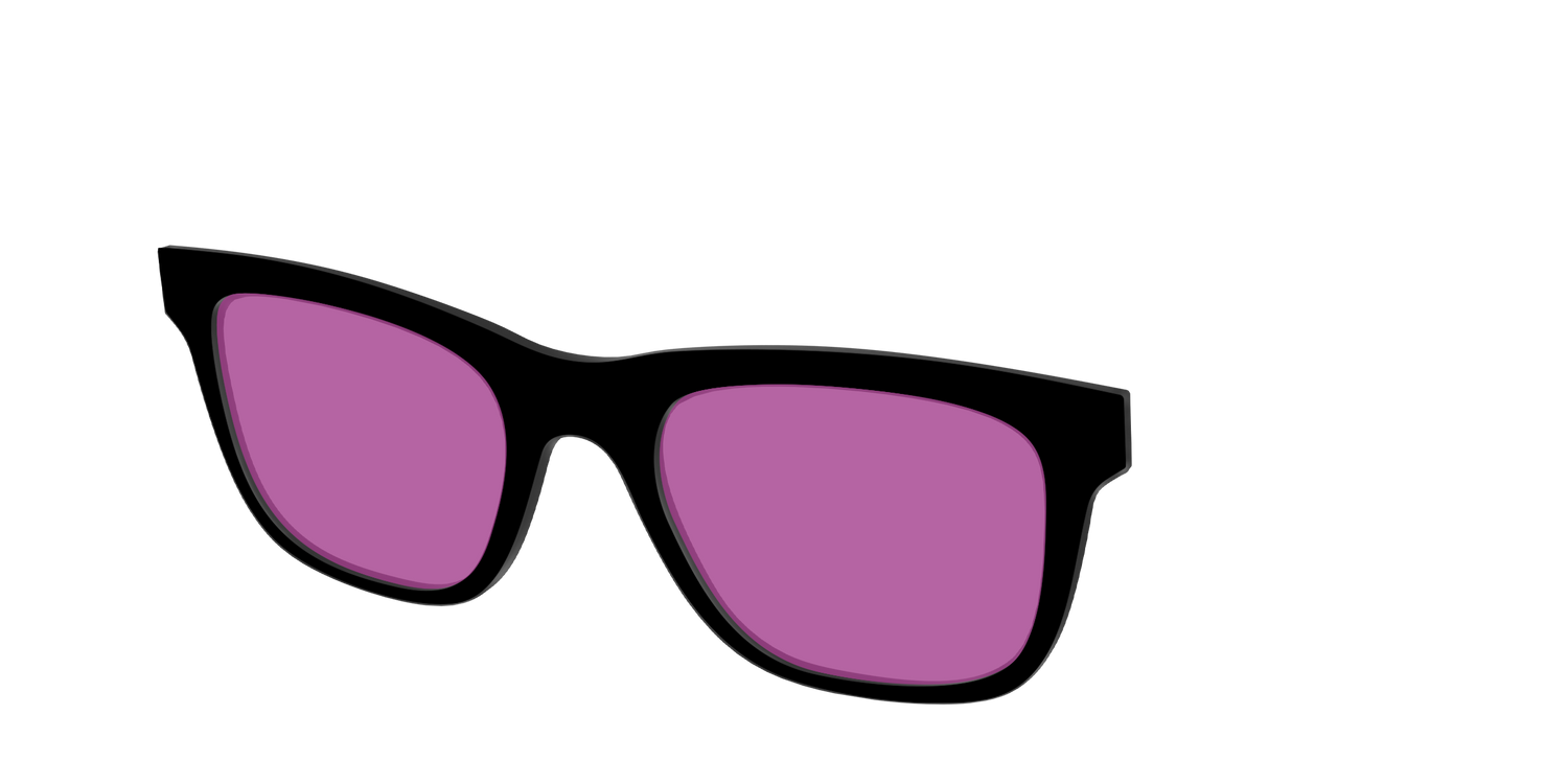 The Black with Violet Golf Lens - Angle Top Image - Pair Eyewear