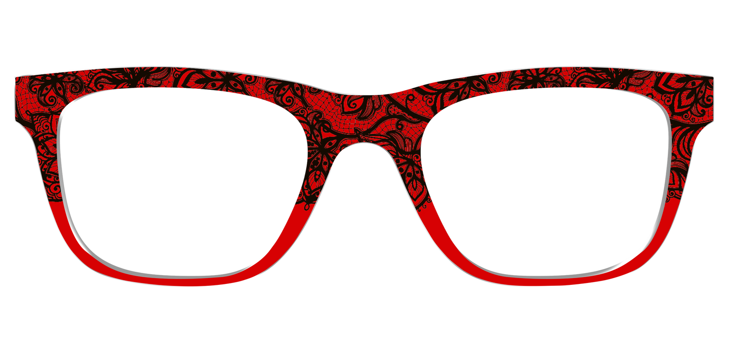 The Blood Red Lace Split - Front Top Image - Pair Eyewear