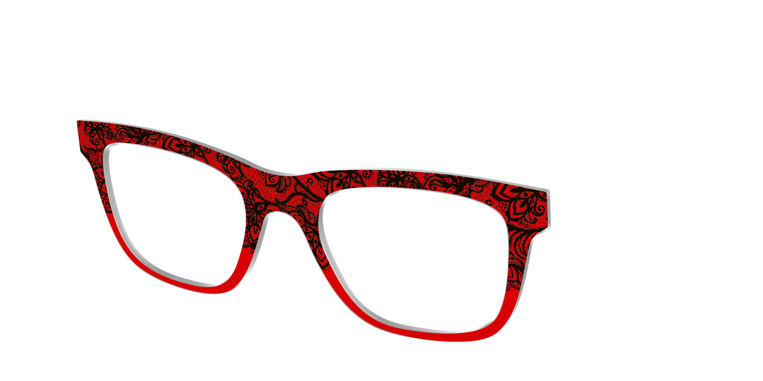 The Blood Red Lace Split - Angle Top Image - Pair Eyewear