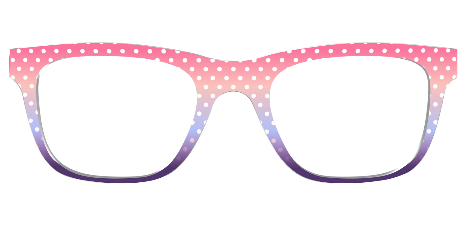 The Coral to Lilac Gradient Polka Dot - Front Top Image - Pair Eyewear