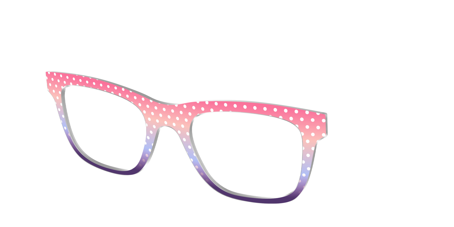 The Coral to Lilac Gradient Polka Dot - Angle Top Image - Pair Eyewear