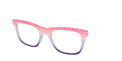 The Coral to Lilac Gradient Polka Dot - Angle Top Thumbnail - Pair Eyewear