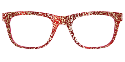 The Crimson Flair Shimmer with Gold Foil - Front Top Thumbnail - Pair Eyewear