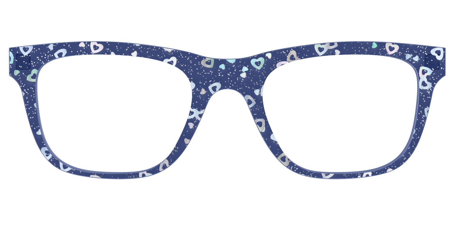 The Denim Heart Glitter Crystal - Front Top Image - Pair Eyewear
