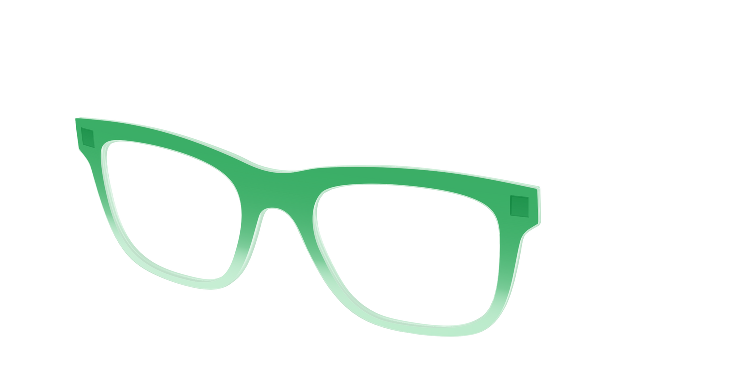 The Fern to Mint Gradient Crystal - Angle Top Image - Pair Eyewear