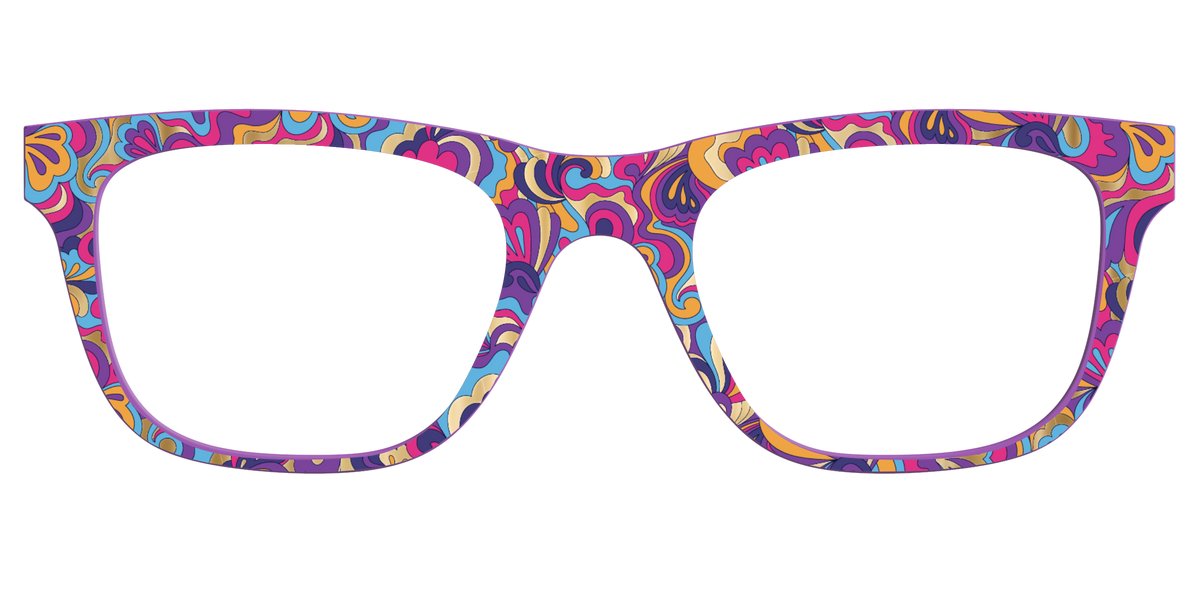 The Flower Power Paisley with Gold Foil - Front Top Image - Pair Eyewear