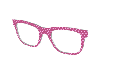 The Fuchsia Polka Dots - Angle Top Thumbnail - Pair Eyewear