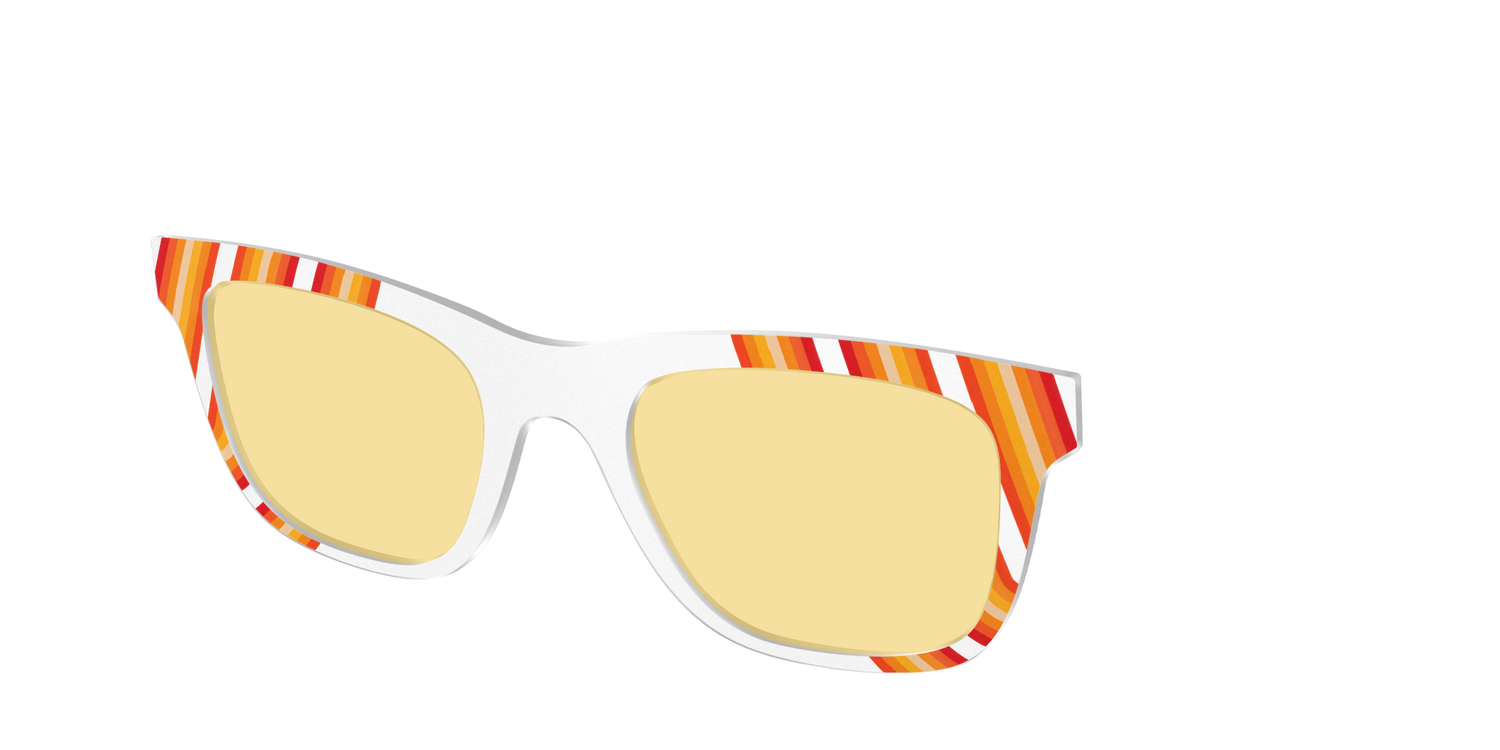The Groovy Stripes with Citrine Yellow Lens - Angle Top Image - Pair Eyewear