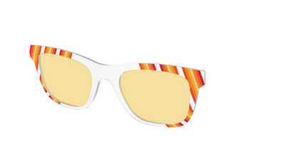 The Groovy Stripes with Citrine Yellow Lens - Angle Top Thumbnail - Pair Eyewear