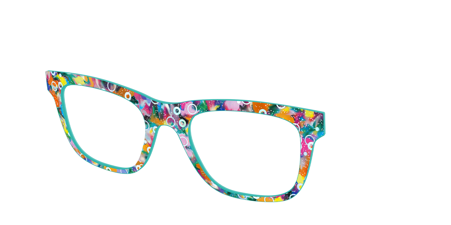 The Imaginative Tortoise with Bubble Glitter - Angle Top Image - Pair Eyewear