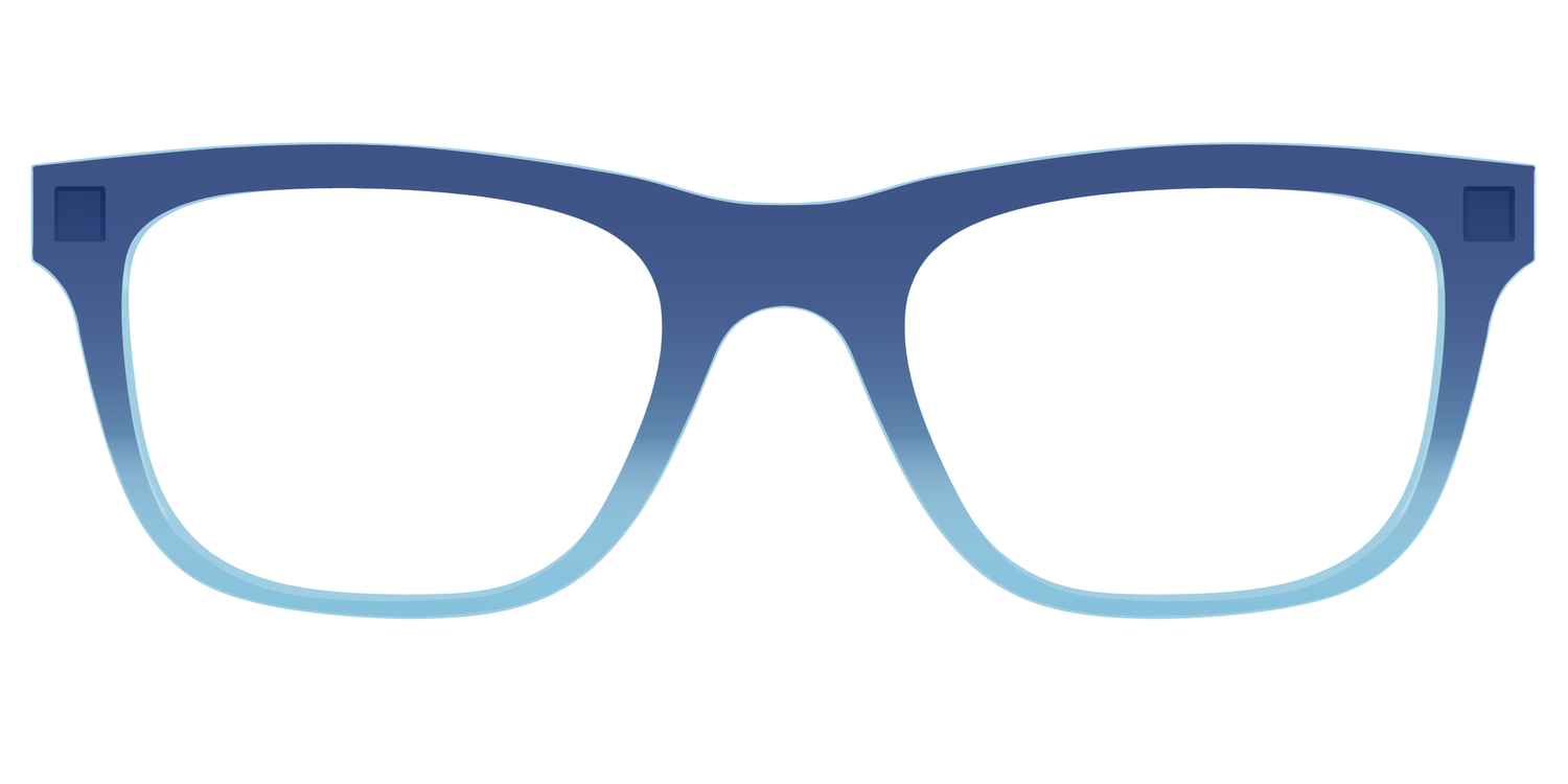 The Indigo to Sky Blue Gradient Crystal - Front Top Image - Pair Eyewear