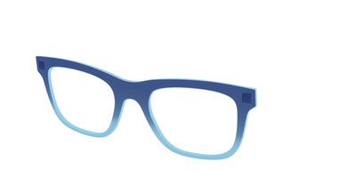 The Indigo to Sky Blue Gradient Crystal - Angle Top Thumbnail - Pair Eyewear