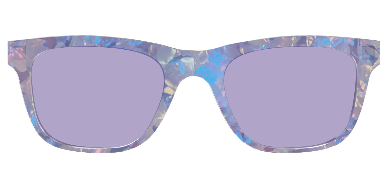 The Lavender Pearl Tort With Celestial Purple Lens - Front Top Image - Pair Eyewear