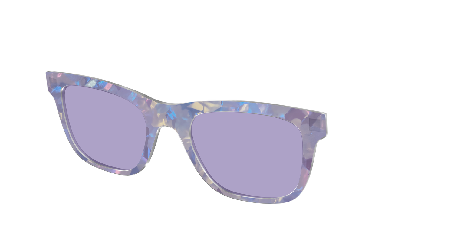 The Lavender Pearl Tort With Celestial Purple Lens - Angle Top Image - Pair Eyewear