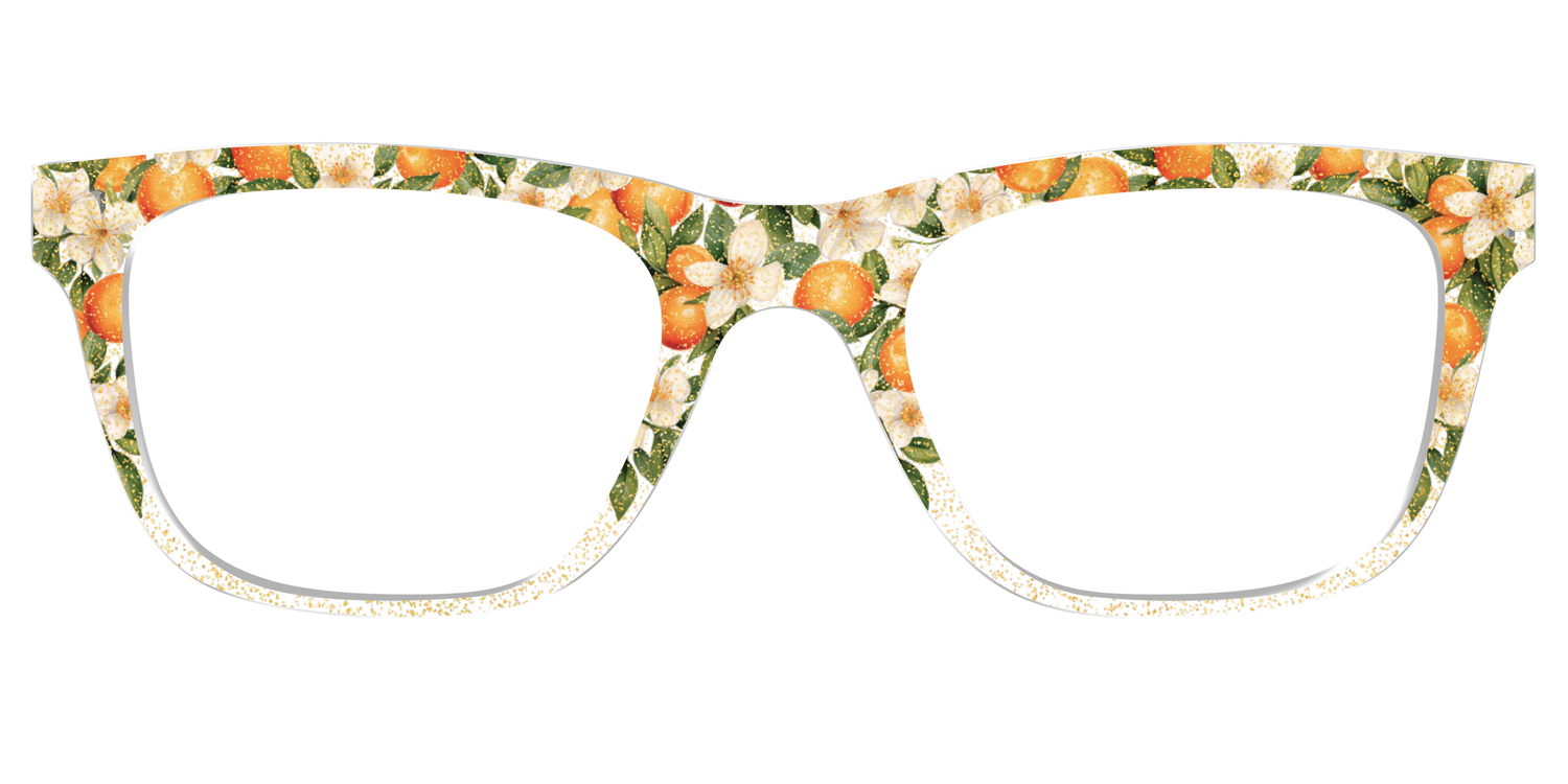 The Orange Blossom Glitter Crystal - Front Top Image - Pair Eyewear