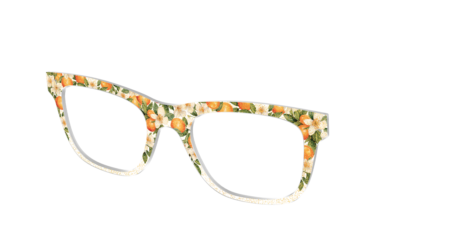 The Orange Blossom Glitter Crystal - Angle Top Image - Pair Eyewear