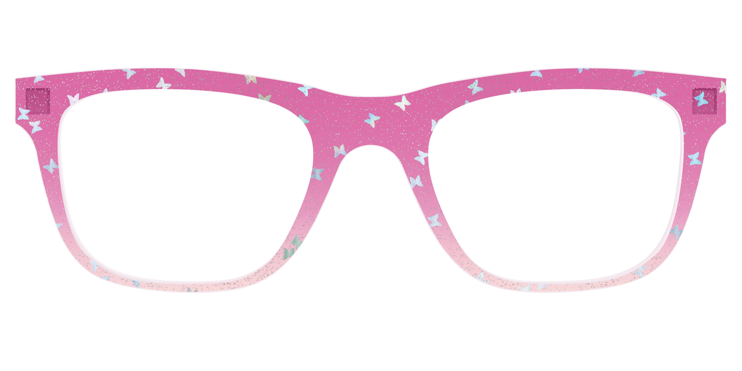 The Pink Butterfly Sparkle Crystal - Front Top Image - Pair Eyewear