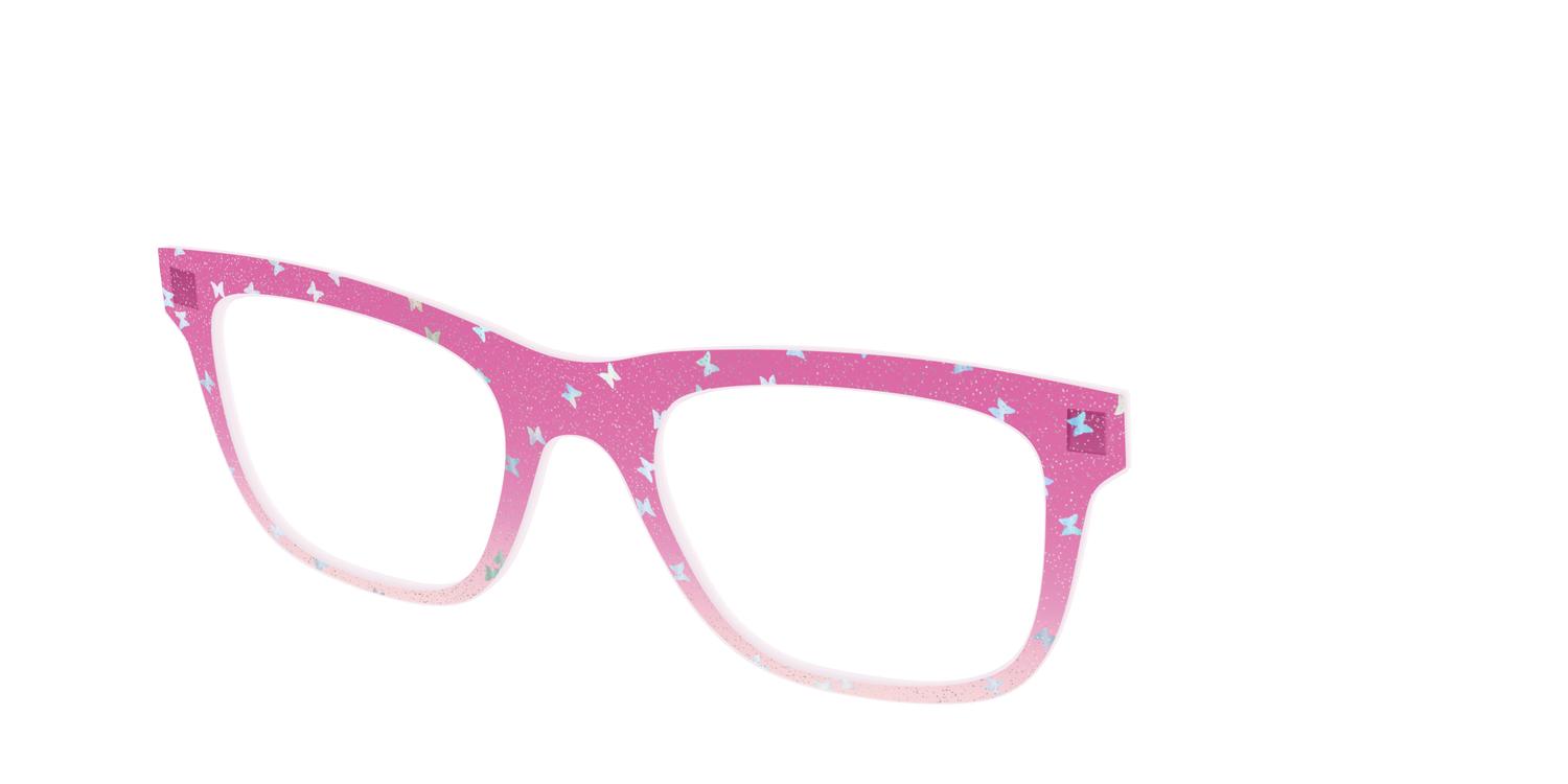 The Pink Butterfly Sparkle Crystal - Angle Top Image - Pair Eyewear