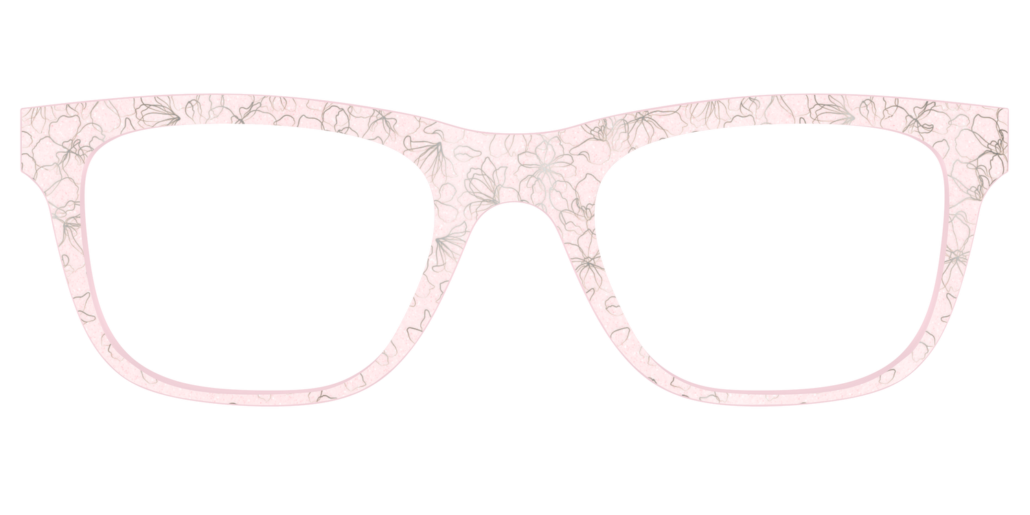 The Pink Shimmer Petals with Silver Foil - Front Top Image - Pair Eyewear