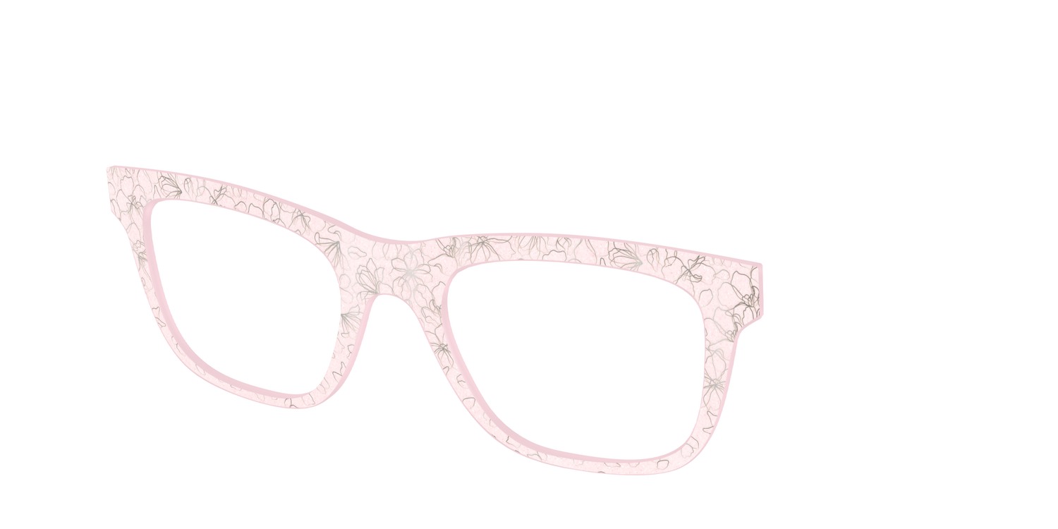 The Pink Shimmer Petals with Silver Foil - Angle Top Image - Pair Eyewear
