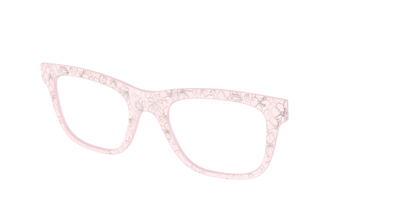 The Pink Shimmer Petals with Silver Foil - Angle Top Thumbnail - Pair Eyewear