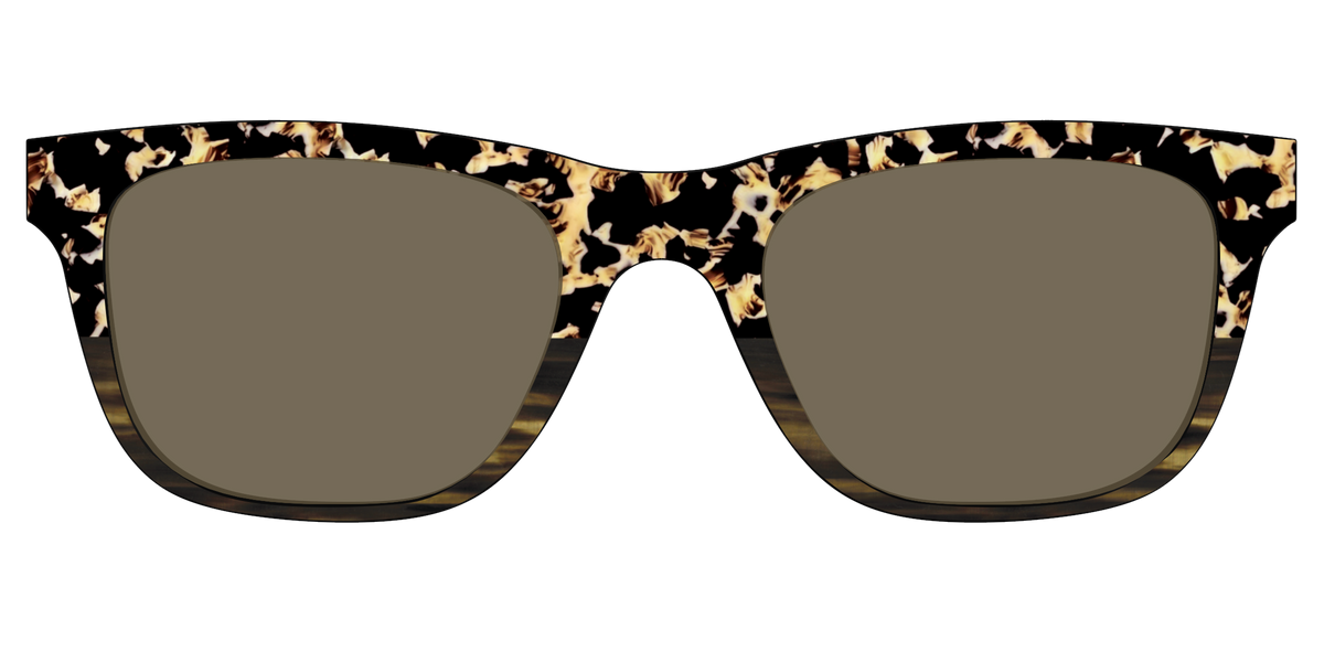 The Polarized Caramel Tortoise Horn Split Sun Top - Front Top Image - Pair Eyewear