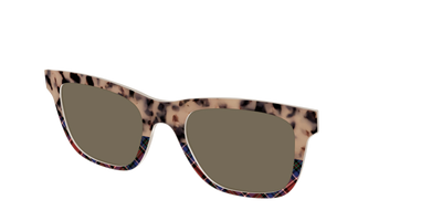 The Polarized Cookie Dough Tortoise & Plaid Split Sun Top - Angle Top Thumbnail - Pair Eyewear