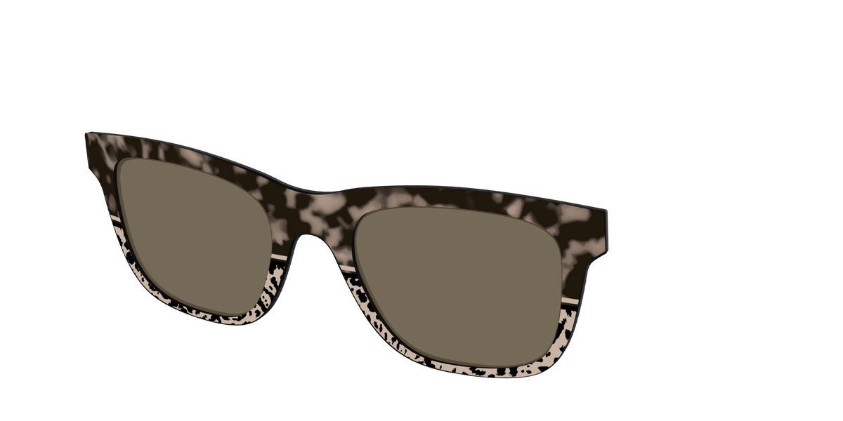 The Polarized Ink Blot Tortoise Split Sun Top - Angle Top Image - Pair Eyewear