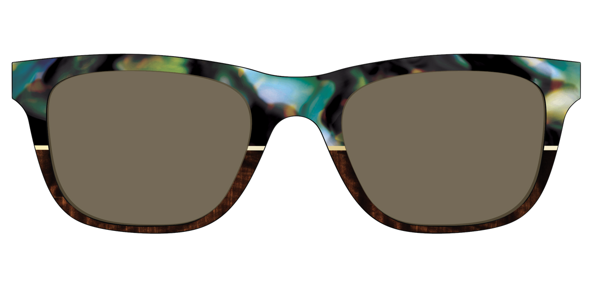 The Polarized Mirage Split with Gold Foil Sun Top - Front Top Image - Pair Eyewear