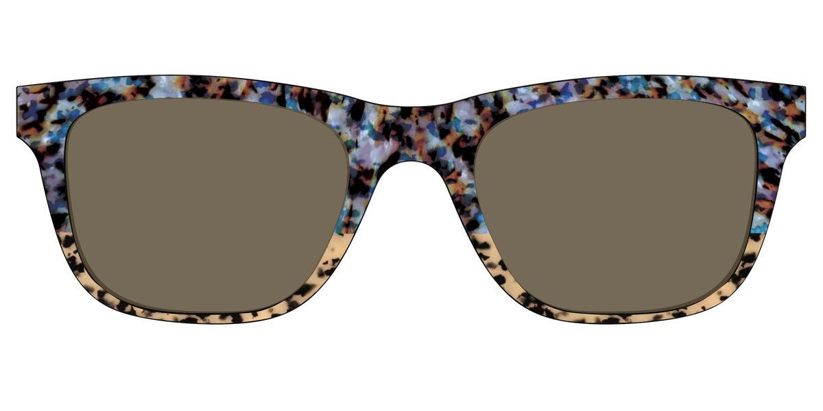 The Polarized Oasis Tortoise Split Sun Top - Front Top Image - Pair Eyewear