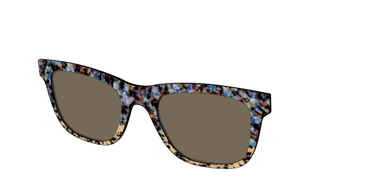 The Polarized Oasis Tortoise Split Sun Top - Angle Top Image - Pair Eyewear