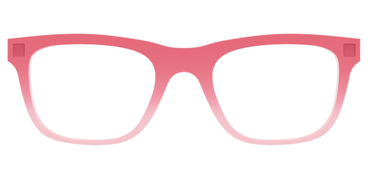 The Red to Coral Gradient Crystal - Front Top Image - Pair Eyewear