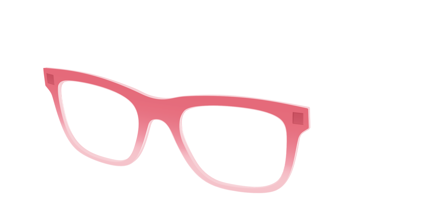 The Red to Coral Gradient Crystal - Angle Top Image - Pair Eyewear