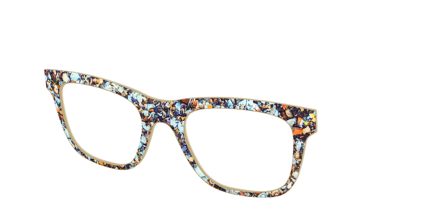The Seashell Tortoise with Holographic Glitter - Angle Top Image - Pair Eyewear