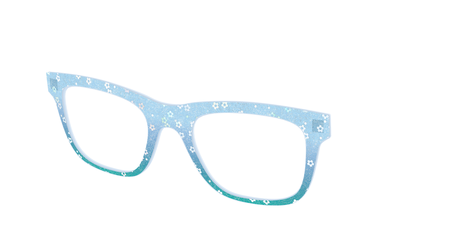 The Sky Blue Crystal with Daisy Glitter - Angle Top Image - Pair Eyewear