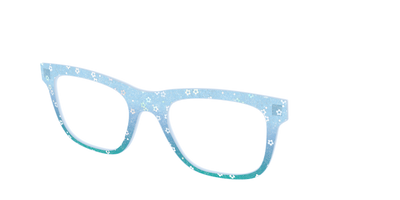 The Sky Blue Crystal with Daisy Glitter - Angle Top Thumbnail - Pair Eyewear