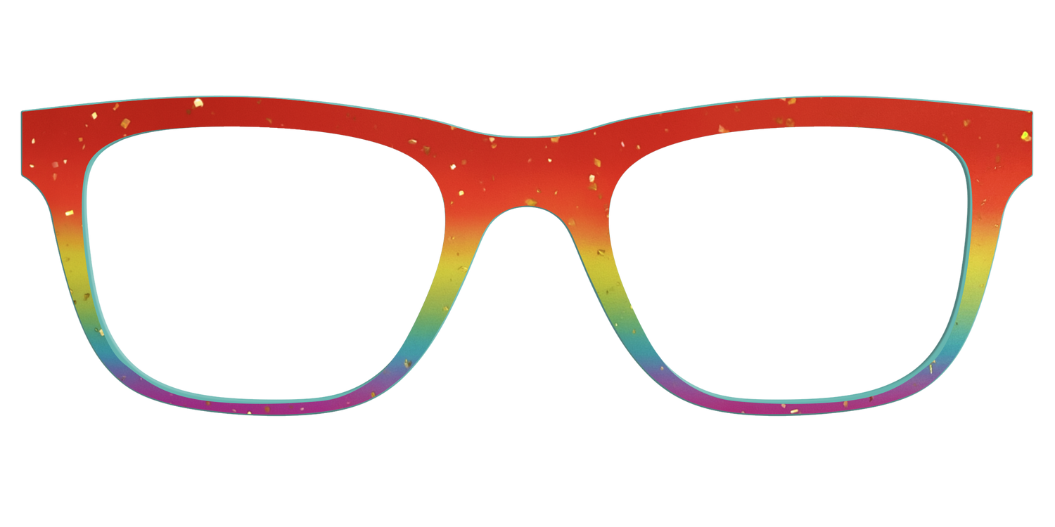 The Spectrum Gradient with Gold Flakes - Front Top Image - Pair Eyewear