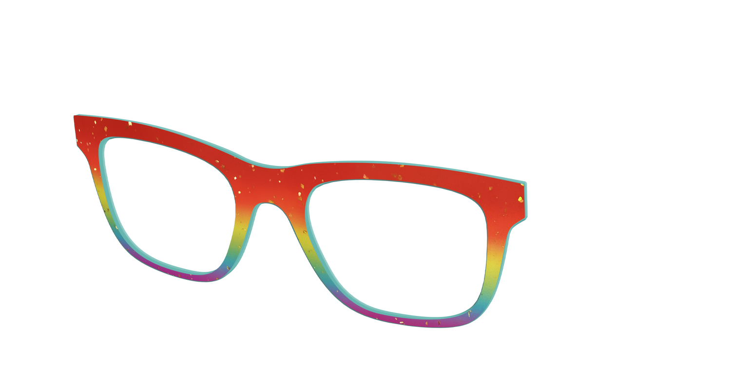 The Spectrum Gradient with Gold Flakes - Angle Top Image - Pair Eyewear