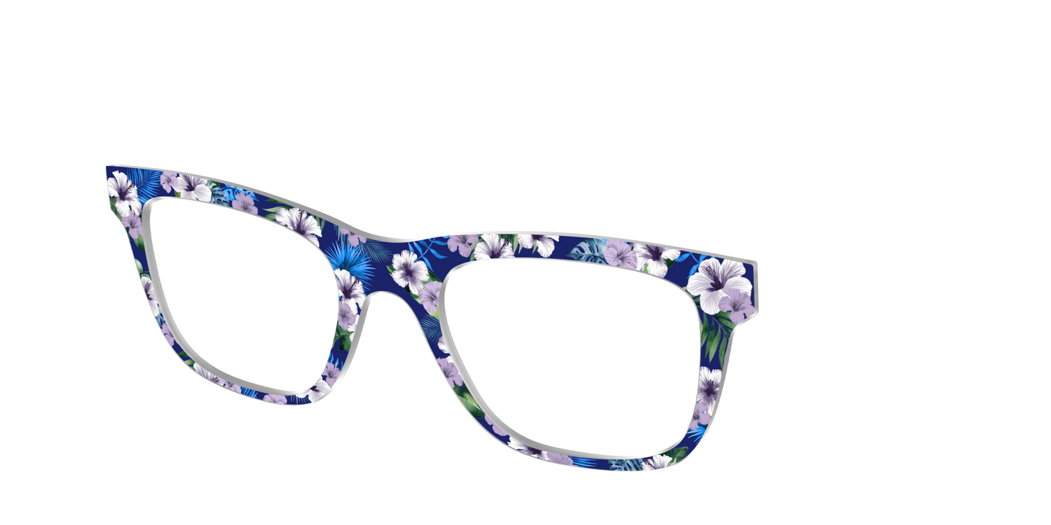 The Tropical Blue Blossoms - Angle Top Image - Pair Eyewear