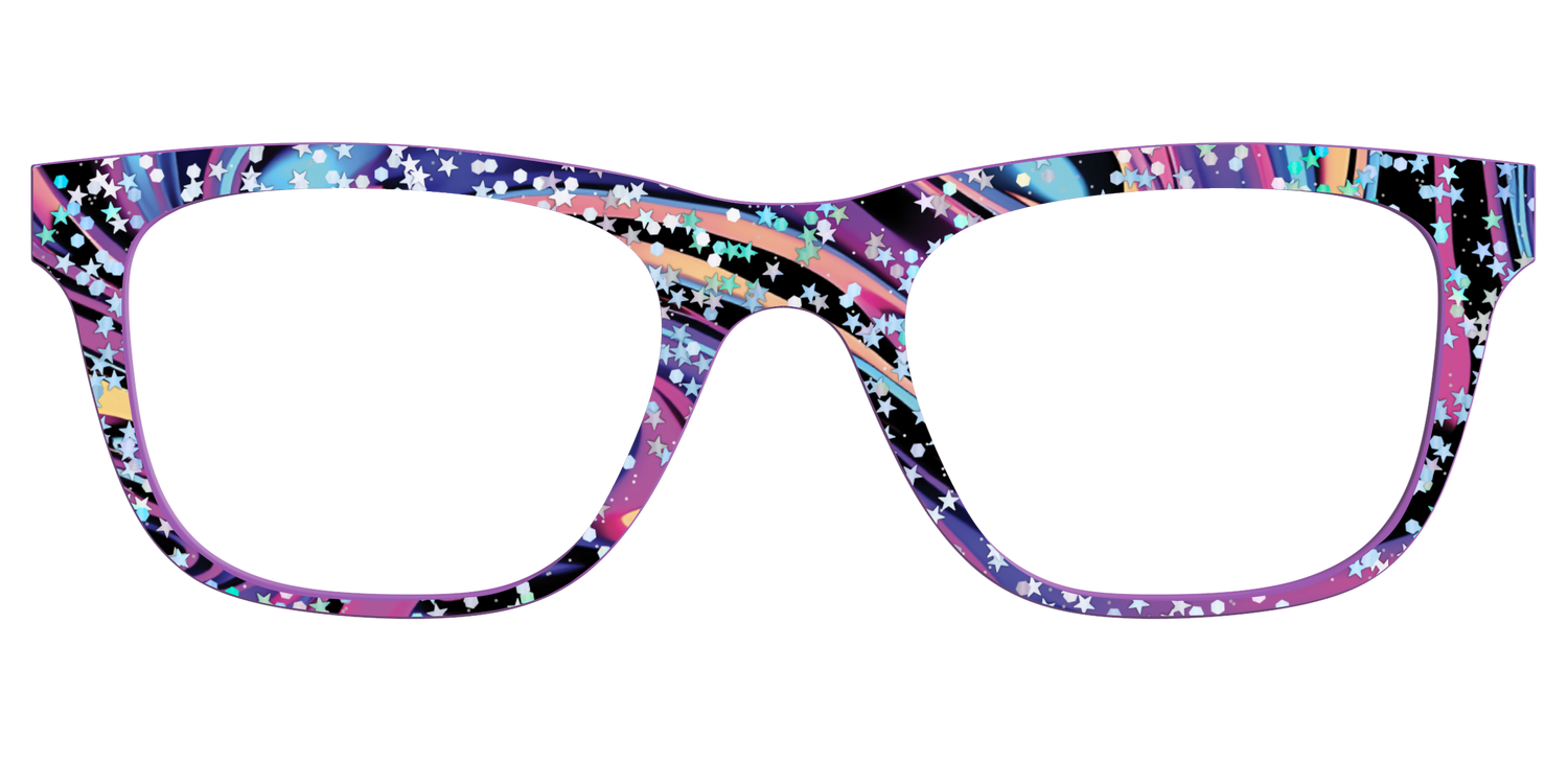 The Vaporwave Marble with Star Glitter - Front Top Image - Pair Eyewear