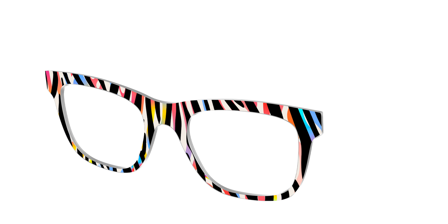 The Vivid Zebra Stripes - Angle Top Image - Pair Eyewear
