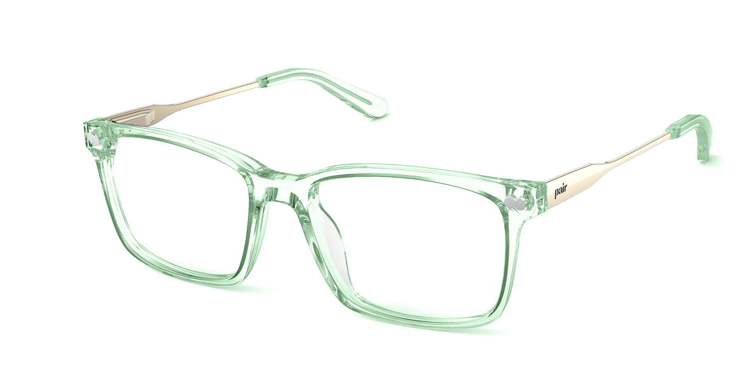 Mixed Material Green Clear Gold Metal