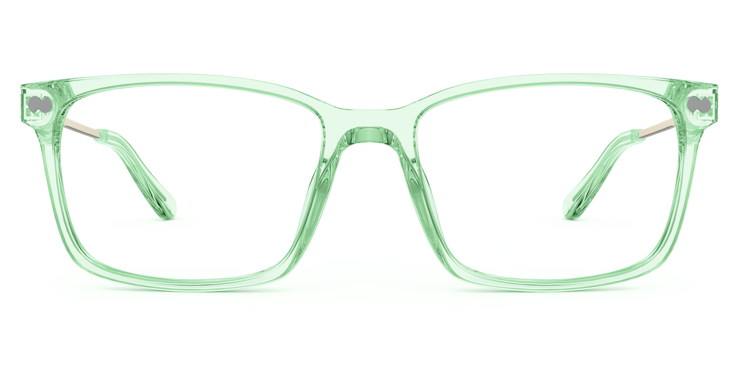 Mixed Material Green Clear Gold Metal